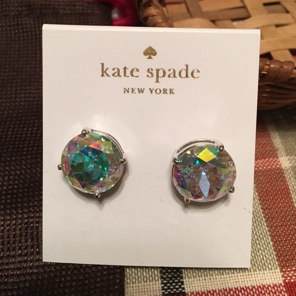 kate spade Jewelry - Kate spade studs iridescent sparkle clear NWT