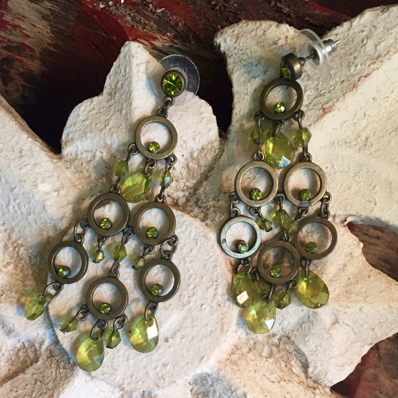 Green Chandelier Earrings