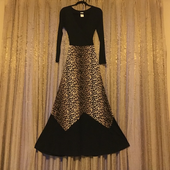 SALE***Full-length Black and Leopard Dress!***
