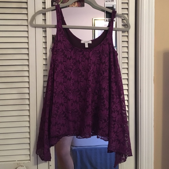 Purple frilly tank