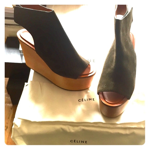 NIB Cèline 39 Olive Green Suede Bootie Clog $895