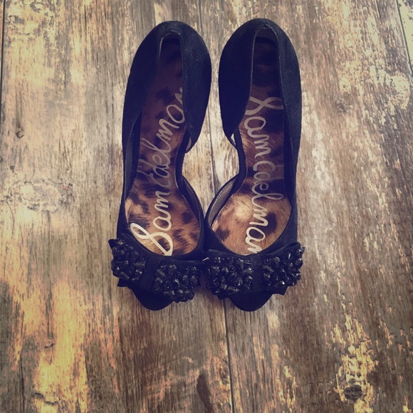 Sam Edelman black suede high heels!!
