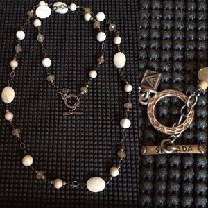 Silpada Mother of Pearl, Rutilated Quartz Necklace