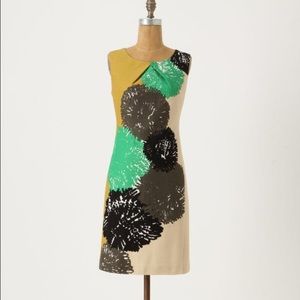 Anthropologie Tabitha Sz 2 Flower Pom Shift Dress