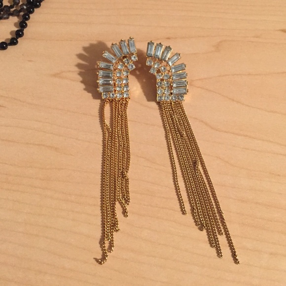BCBG Stud chandelier gold Crystal earring