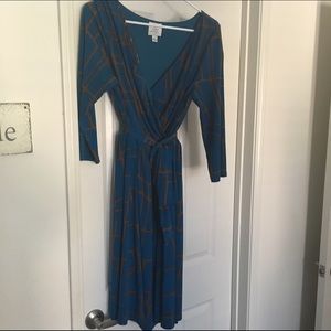 Blue wrap dress