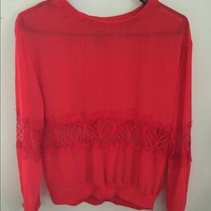 Sheer long sleeve top