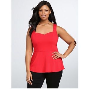 Red peplum top