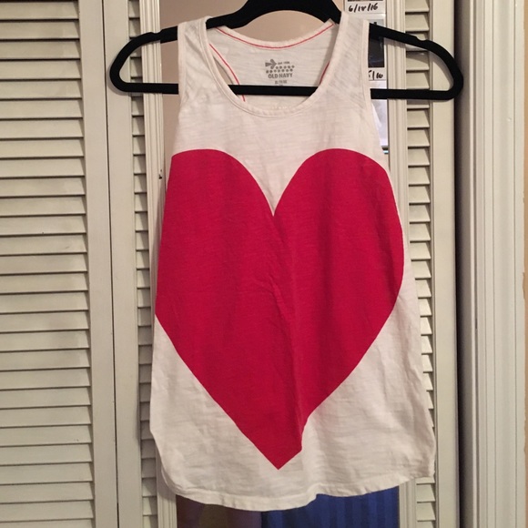 Heart White Tank top