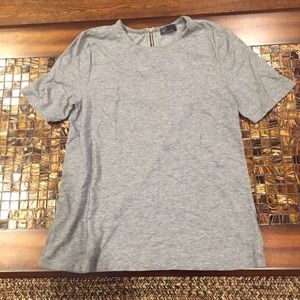 Gap Basic Gray Shirt with Zipper in Back