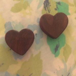 Wooden Heart plugs 1"