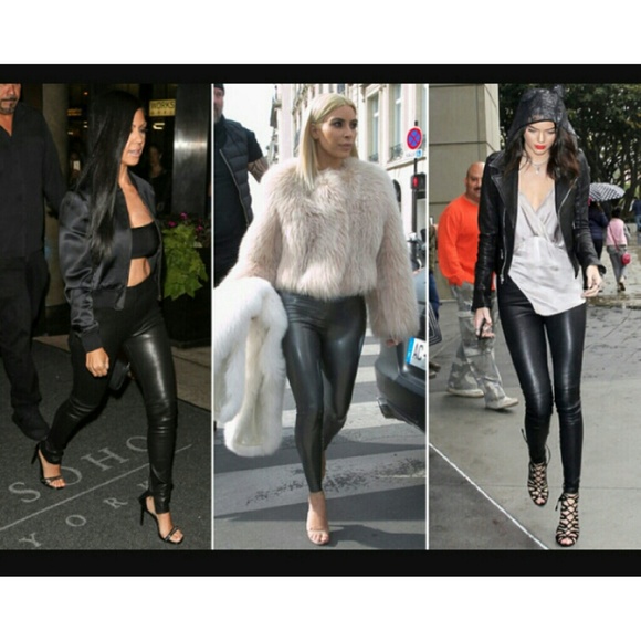 Kardashian leather leggings