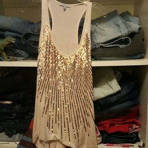 Pink & Gold Sparking tank top