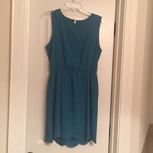 Teal scalloped dress
