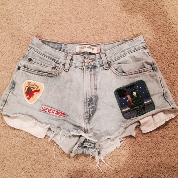 Vintage Levi's cutoffs with patches