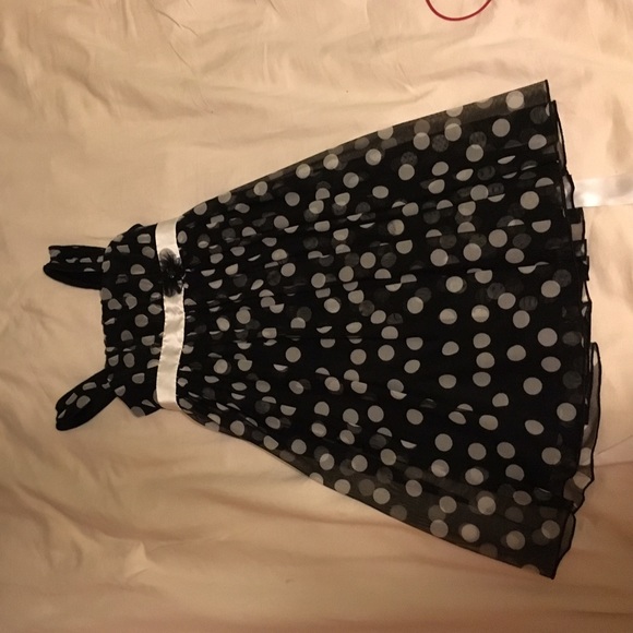 Polkadot black and white dress - Picture 1 of 4