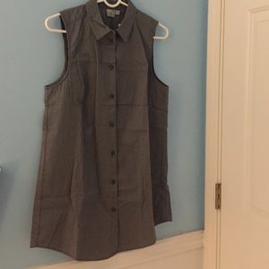 Long grey collared shirt