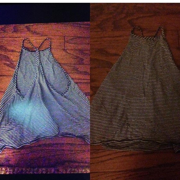 Racer back stripped shirt