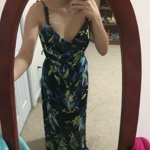 Milano black floral maxi sundress