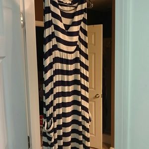Casual navy/ oatmeal dress