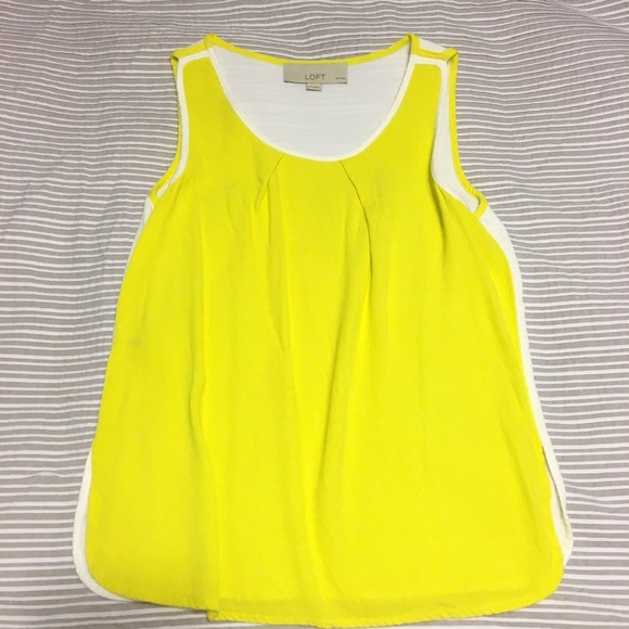 Loft Yellow and White Blouse Size XSP