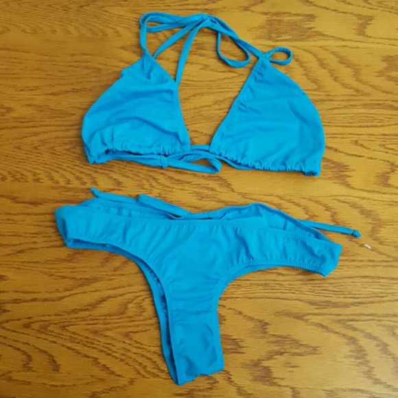 Leg Avenue Blue Brazilian Cheeky Cut Bikini