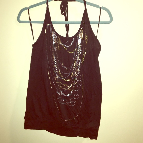 Express halter top graphic tee