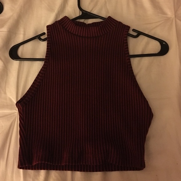 Foreign exchange High neck striped crop top - Picture 1 of 3