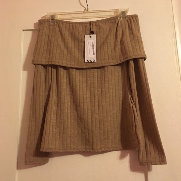 Rib Knit Bardot Sweater Top