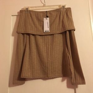 Rib Knit Bardot Sweater Top