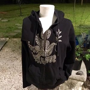 Hooded zip fleece