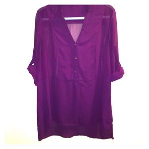 Express purple sheer dressy top!