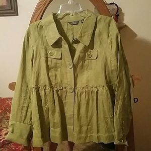 Lime Green Linen Jacket/never worn