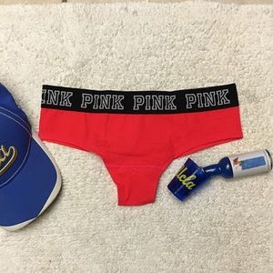 NWT PINK by VS Red cheekster panties. Size : S