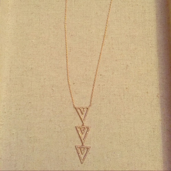 Pavé Spear Pendant Necklace-Rose Gold