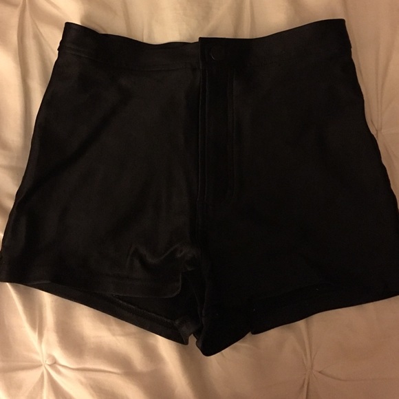 black American apparel metallic disco shorts