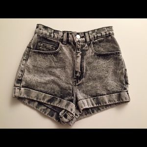 American Apparel High Waisted Denim Shorts