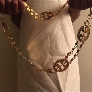 Tory Burch Gold Plated gold chain belt