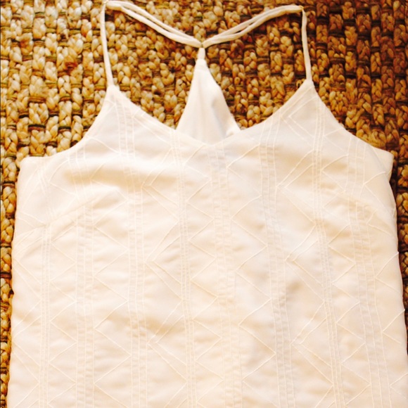 White textured racerback camisole