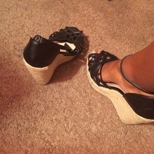 Black Charlotte Russe wedges size 7