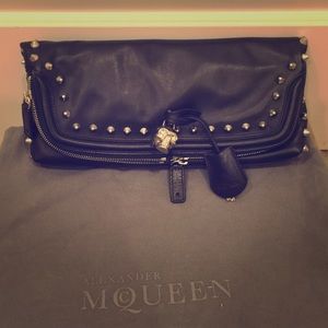 Authentic Alexander McQueen Skull Padlock Clutch