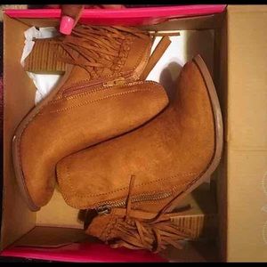 Suede Fringe Booties