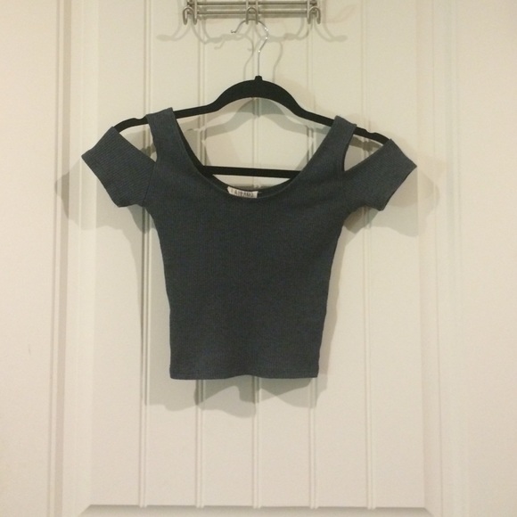 Gray cutout top