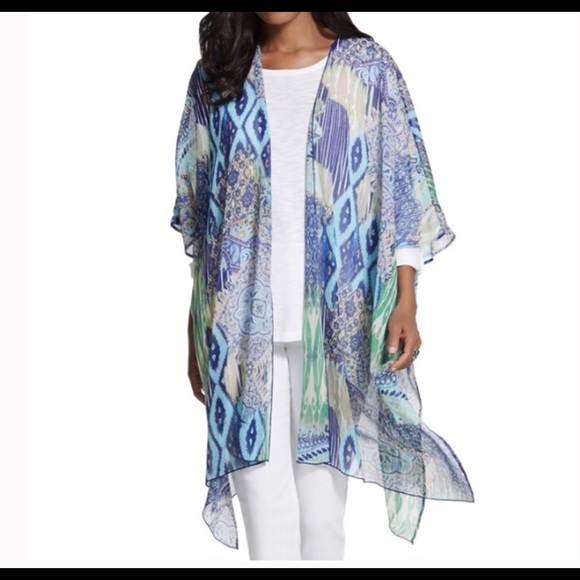 Mosaic Spring Infinite Aqua Kimono by Chico's