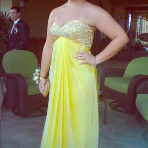Yellow Cache Prom Dress