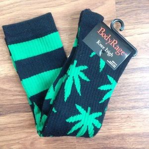 Palm leaf knee highs