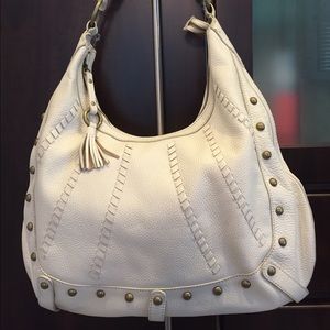 White leather HOBO purse