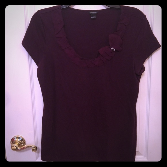 Dressy Purple Tee with fun neck detail