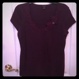 Dressy Purple Tee with fun neck detail