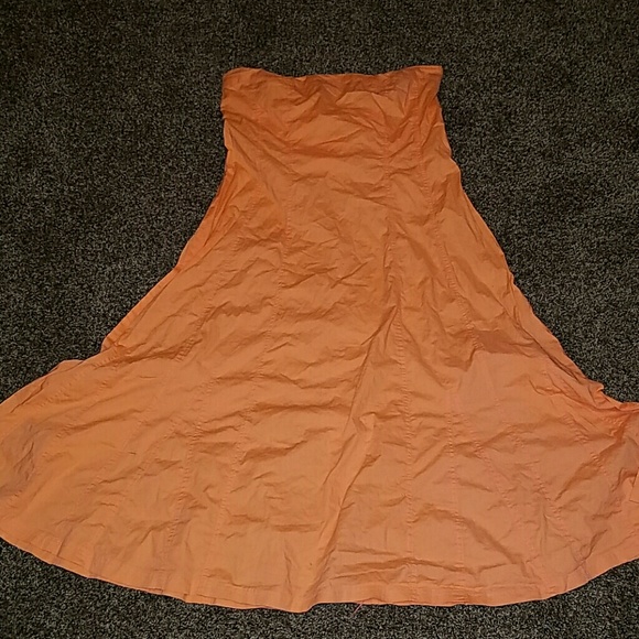 Ashley Stewart Orange Strapless Mermaid Dress 18